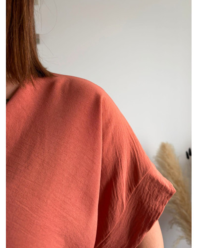 CATHERINE | Combinaison pantalon fluide terracotta