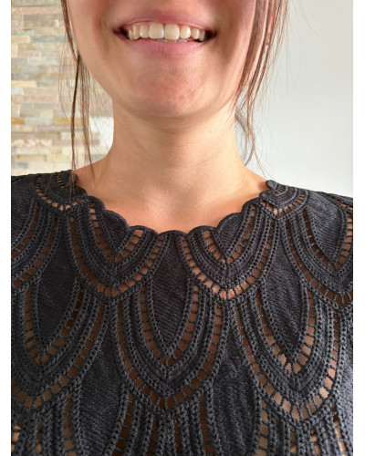 EGLANTINE | Blouse en crochet noir