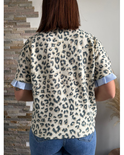MARTIN | Pull léopard manches courtes