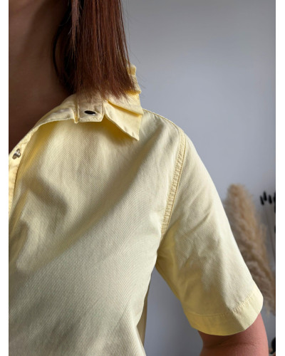 ZOELIA | Robe chemise droite jean col volants