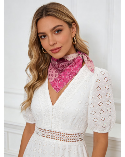 DIMITRI | Foulard carré en coton rose