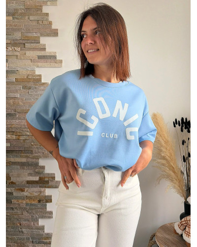 ESTEBAN | Tee-shirt bleu ciel court ICONIC