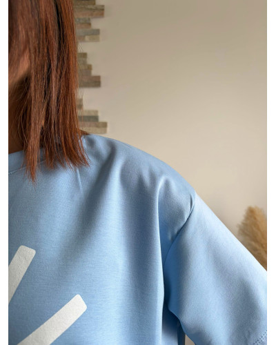 ESTEBAN | Tee-shirt bleu ciel court ICONIC