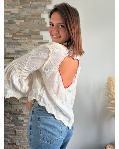 HAVANA | Chemise blanche coeur ouvert dans le dos