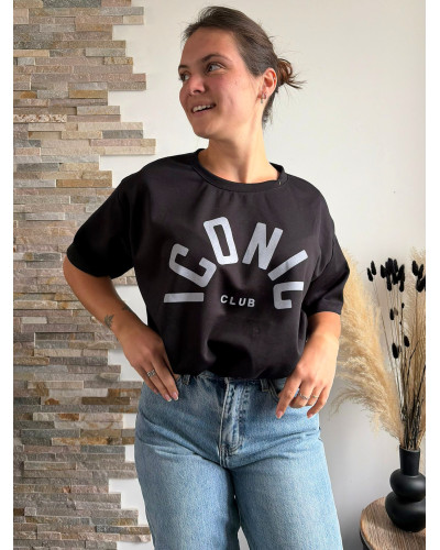 ESTEBAN | Tee-shirt noir court ICONIC