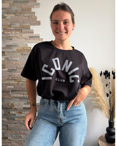 ESTEBAN | Tee-shirt noir court ICONIC