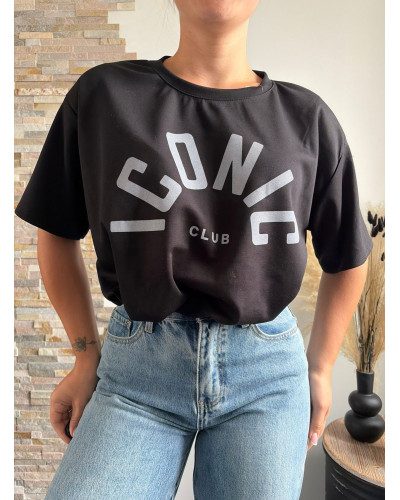 ESTEBAN | Tee-shirt noir court ICONIC