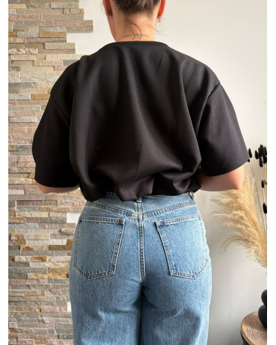 ESTEBAN | Tee-shirt noir court ICONIC