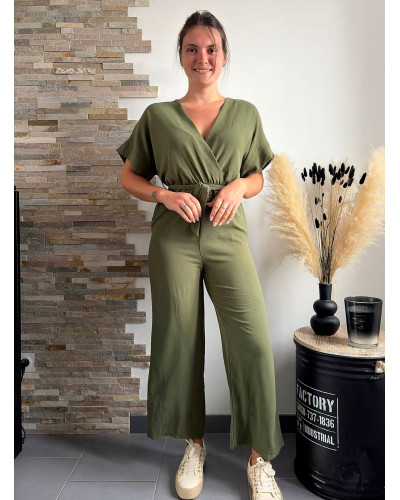 CATHERINE | Combinaison pantalon fluide kaki