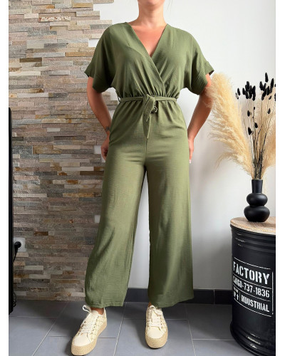 CATHERINE | Combinaison pantalon fluide kaki