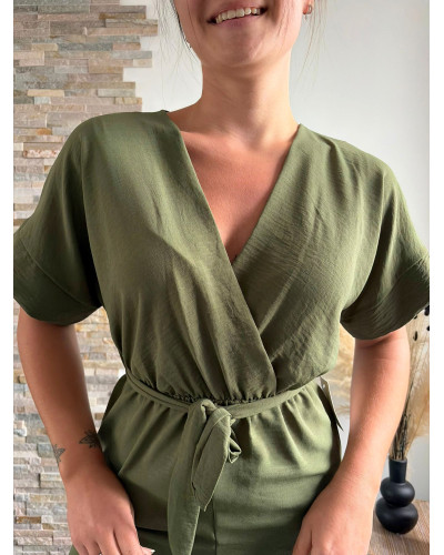 CATHERINE | Combinaison pantalon fluide kaki