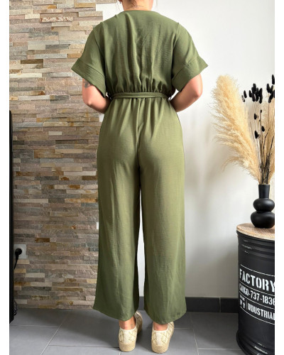 CATHERINE | Combinaison pantalon fluide kaki