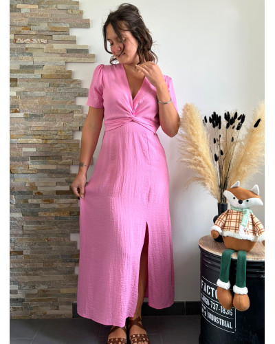 FELICIA | Robe longue rose