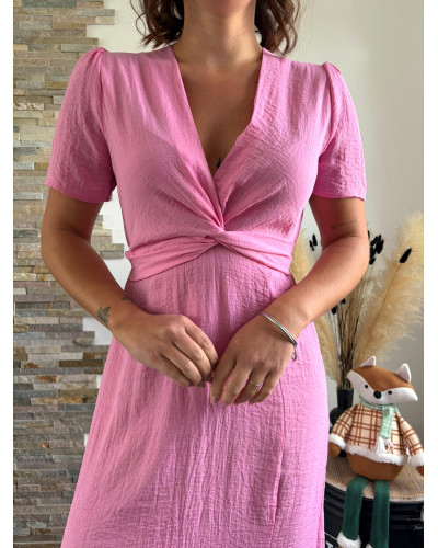 FELICIA | Robe longue rose