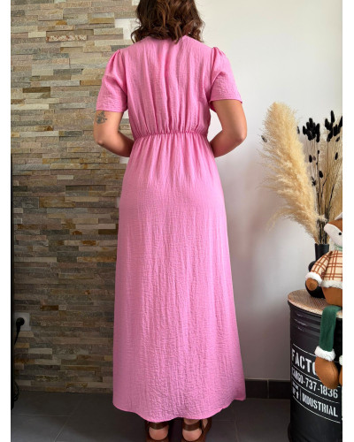 FELICIA | Robe longue rose