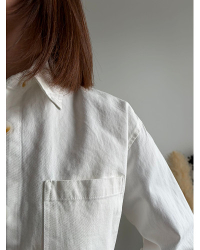 KAMILA | Veste en jean blanche avec broderie