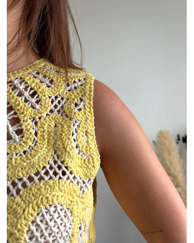 MATEO | Top macramé jaune