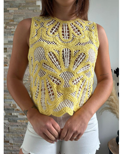 MATEO | Top macramé jaune