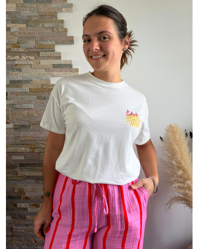 YORIK | Tee-shirt blanc soleil dans le dos