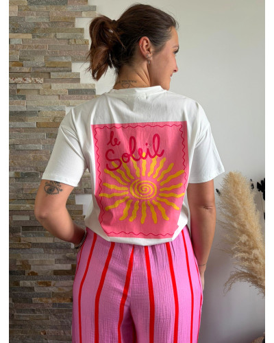 YORIK | Tee-shirt blanc soleil dans le dos