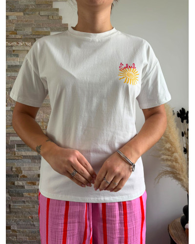 YORIK | Tee-shirt blanc soleil dans le dos