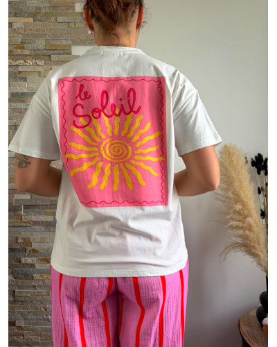 YORIK | Tee-shirt blanc soleil dans le dos