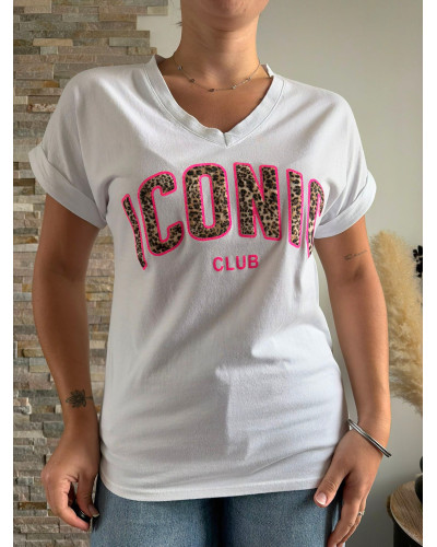 MARCEL | Tee-shirt blanc ICONIC en léopard