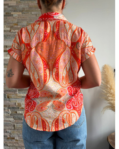 CLEMENTINE | Chemisette motif cachemire orange