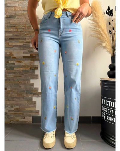 ALFRED | Jean wide leg broderie fleurie