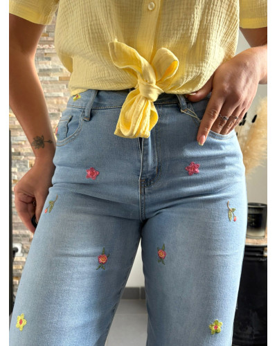 ALFRED | Jean wide leg broderie fleurie