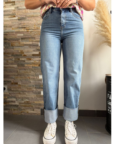 SAM | Jean droit revers bleu ORAIJE