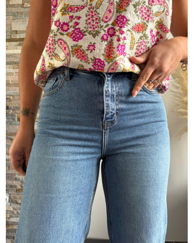 SAM | Jean droit revers bleu ORAIJE