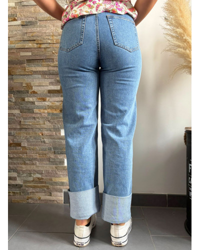 SAM | Jean droit revers bleu ORAIJE