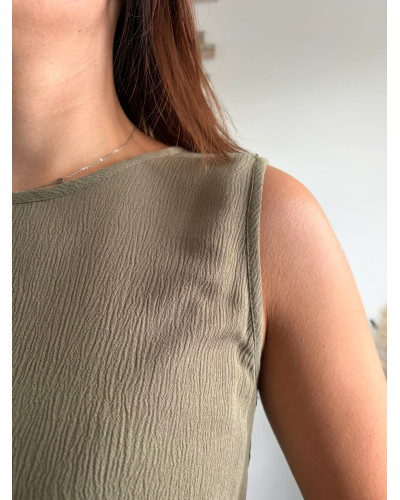 BRANDON | Ensemble top et jupe longue kaki