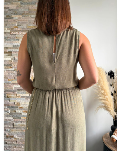 BRANDON | Ensemble top et jupe longue kaki