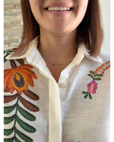 MILA | Chemise en lin gros imprimé coloré
