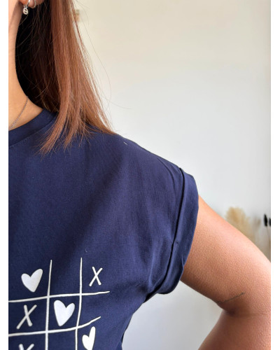 NOAH | Tee-shirt bleu marine l'amour gagne toujours