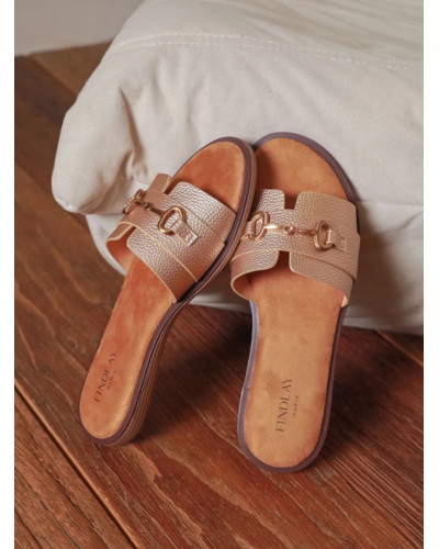 JOY | Mules inspi Gucci dorée bronze