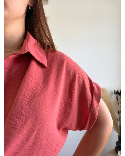 MARGOT | Robe longue terracota à nouer à la taille