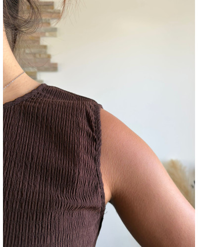 ANATOLE | Ensemble pantalon marron chocolat fluide