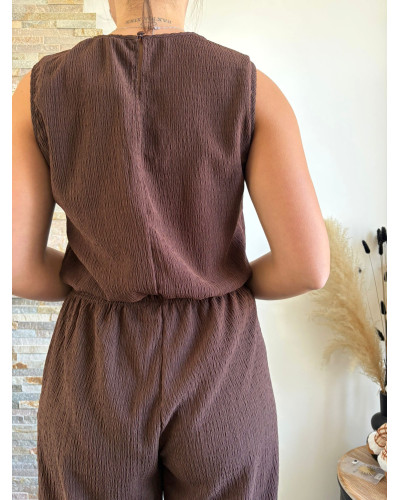 ANATOLE | Ensemble pantalon marron chocolat fluide