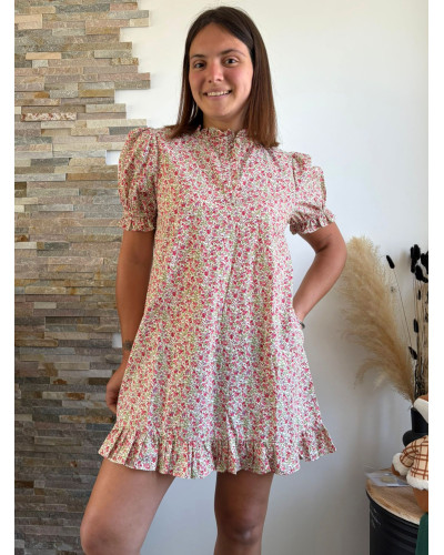 JUNE | Robe droite liberty rose
