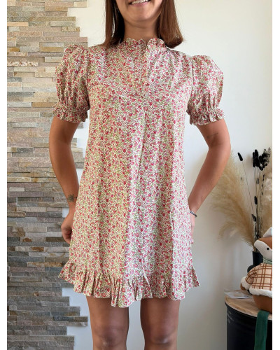 JUNE | Robe droite liberty rose