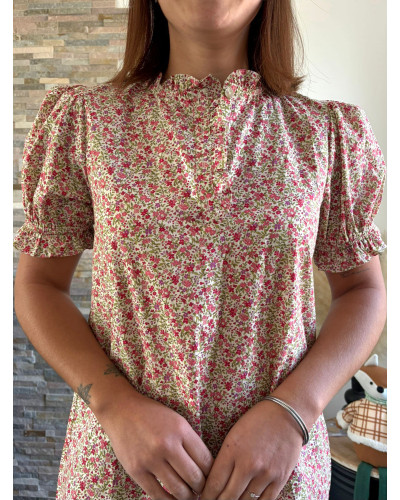 JUNE | Robe droite liberty rose