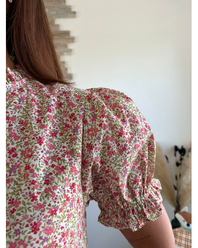 JUNE | Robe droite liberty rose