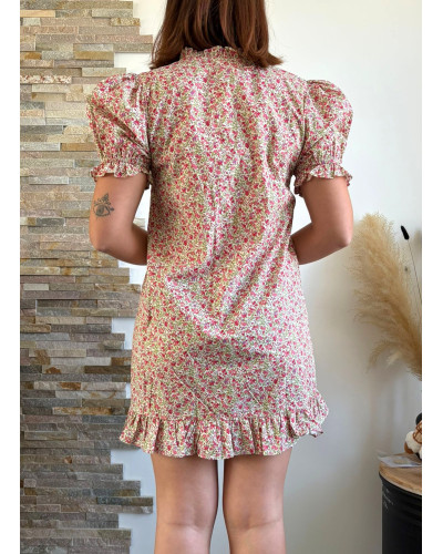 JUNE | Robe droite liberty rose