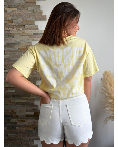 OLIVIER | Tee-shirt coton jaune MORE AMOR POR FAVOR