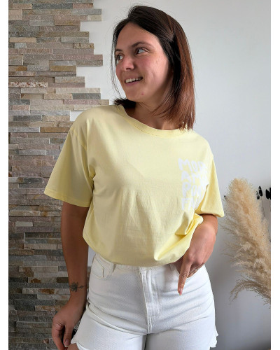 OLIVIER | Tee-shirt coton jaune MORE AMOR POR FAVOR