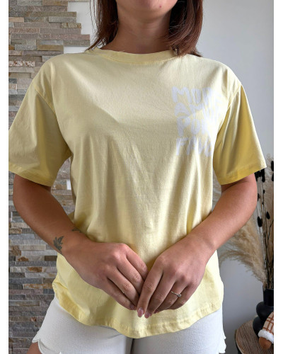 OLIVIER | Tee-shirt coton jaune MORE AMOR POR FAVOR
