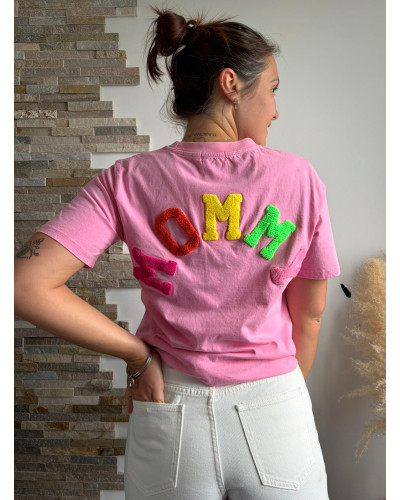 LOAN | Tee-shirt MOMMY tie and dye rose